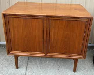 Drexel "Declaration" Walnut Record Cabinet Mid Century Modern