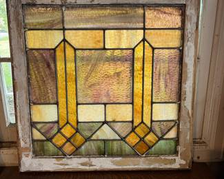 Antique arts and crafts/craftman’s-style stained glass.