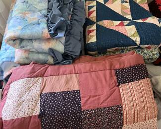 Quilts and blankets.