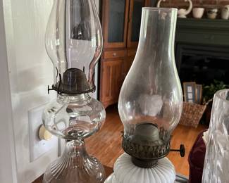 Vintage oil lamps.