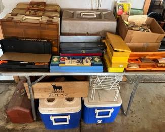 Fishing tackle and gun cleaning kits.