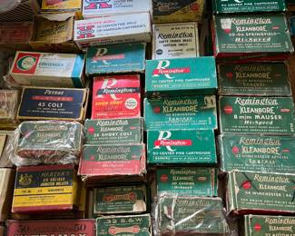 Large selection of vintage ammo including Remington, Winchester, Western, and others.