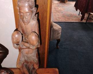 484. WOOD STATUE $25
