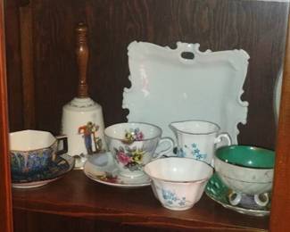 58. CUP SAUCERS AND MISC GLASSWARE