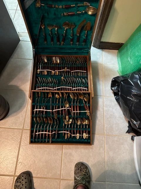 Complete flatware set with box.