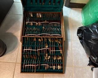 Complete flatware set with box.