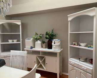 Sideboard with wine racks and storage. Solid wood side cabinets.