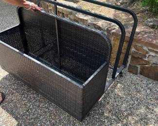 Wicker look float and pool toys holder