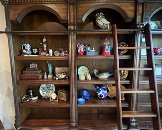 Haverty's Library Bookshelves with ladders, TWO