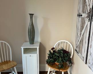 Side chairs and bin cabinet