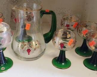 German glass drink set