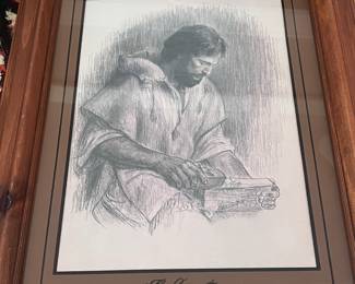 The Carpenter sketch - Vintage 1981 Framed piece