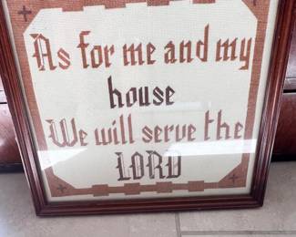crossstitched and framed