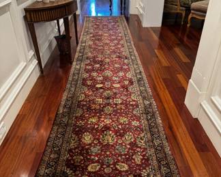 Wool runner in rich color, 3'2" x 16'