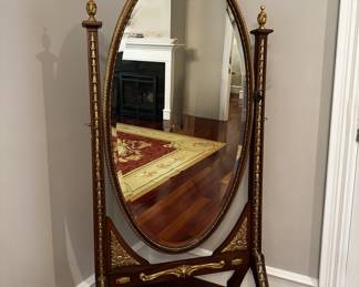 Oval Cheval standing mirror