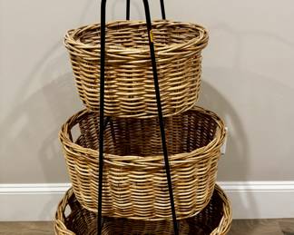 Large 3 tier basket stand with baskets