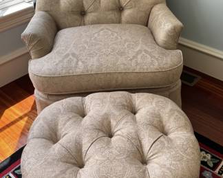 Chair and ottoman. Coordinating pillows and a throw are also available. 