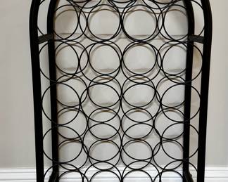 Black metal wine rack