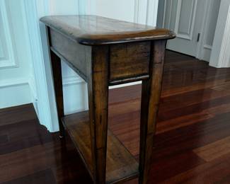 Chairside table with drawer closed (hidden drawer)