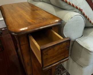 Century petite rectangular chairside table with drawer