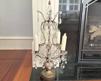 One of two chandelier style candelabras