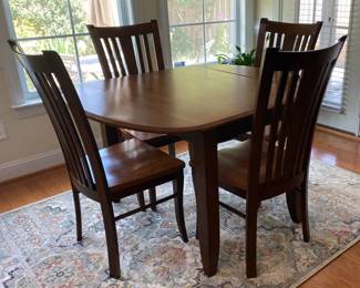Wood Dining Set With 4 Chairs