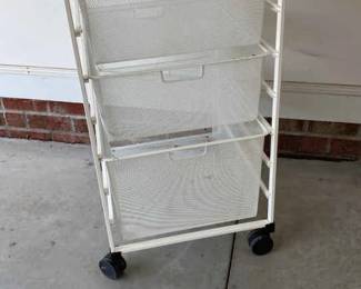Elfa Three Tier Rolling Storage Baskets 