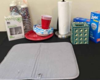 Disposable Tableware, Paper Towel Holder, Dish Mat, Kleenex Holder, 