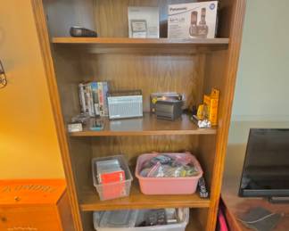 Electronics & book shelves