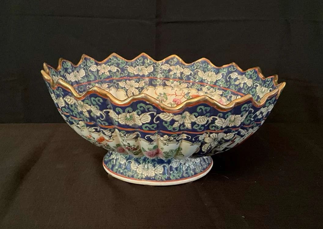 Gold Rim Pedestal Bowl