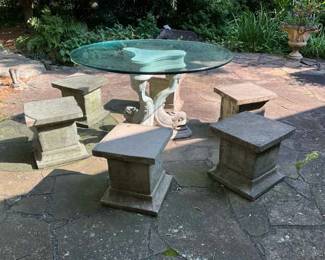 Glass And Concrete Seating
