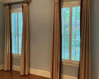 Four Gold Toned Curtain Panels