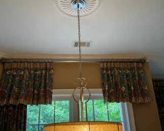 Fabric And Silver Chandelier