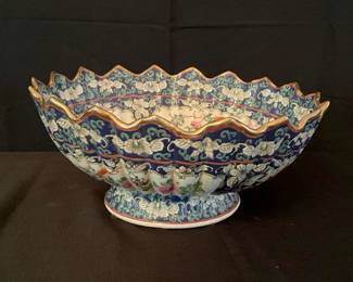 Gold Rim Pedestal Bowl