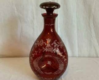 Cranberry Glass Decanter