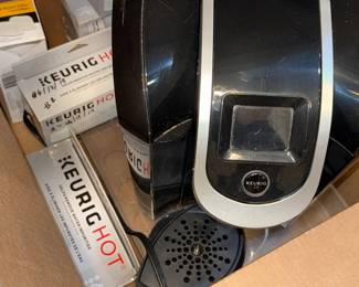 Keurig Machine with Filters and Pod Drawer