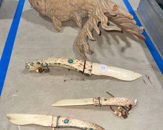 Bone Knives and Wooden Fish Sculpture Orlando