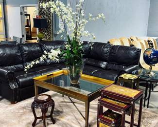 Leather Sectional, Nesting Tables and Decor Orlando Estate Auction