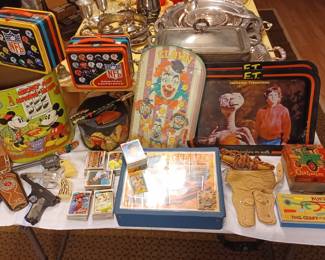 Matchbox cars-Corgi Batmobile, ET, baseball cards and toys