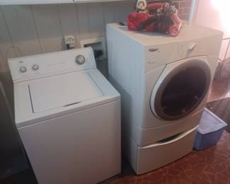 Like new Whirlpool dryer and Roper washer