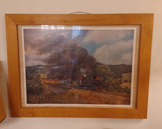 Vintage Tweetsy Railroad color print in frame