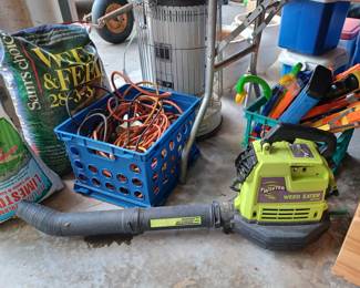 Extension cords and blower 