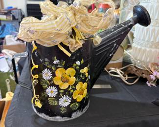 black metal painted watering can