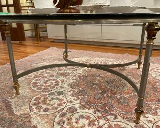 Round glass coffee table 17.5” x 49” $120 + tax
