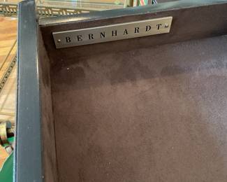 Leather and brass desk 31.5” x 60” x 24” $1200 + tax