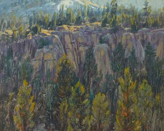 255
Paul Grimm
(1891-1974)
High Sierras
Oil on canvas laid to board
Signed lower right: P. Grimm
Sight: 11.75" H x 8.75" W
Estimate: $800 - $1,200