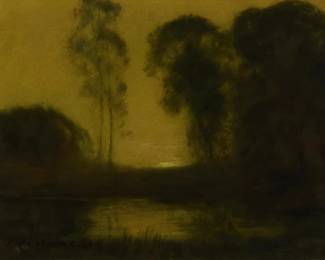 145
Giuseppe Cadenasso
(1858-1918)
Sunset on the marsh
Pastel on beige paper
Signed lower left: G. Cadenasso; inscribed "Giuseppe Cadenasso" in pencil, in another hand, verso
Sight: 10.5" H x 13.5" W
Estimate: $800 - $1,200