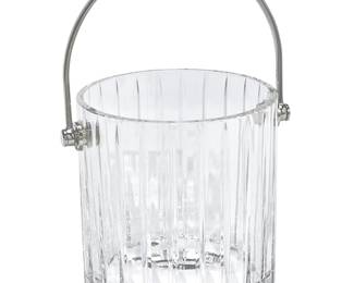 314
A Baccarat glass 'Harmonie' ice bucket
Late 20th/early 21st century
Etched factory mark
With fluted body and silvered metal bail handle
5.25" H x 6" Dia.
Estimate: $400 - $600
