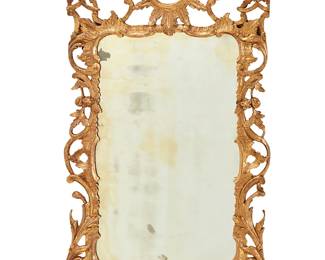363
A George III carved giltwood wall mirror
18th century
The frame with foliate and scrolled openwork motifs
47" H x 25" W x 2.5" D
Estimate: $400 - $600