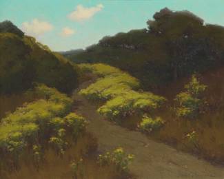60
John Marshall Gamble
(1863-1957)
"Wildflowers"
Oil on canvas laid to canvas
Signed lower right: John M. Gamble; titled by repute
16" H x 20" W
Estimate: $10,000 - $15,000